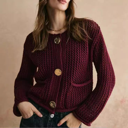 Cardigan élégant bordeaux