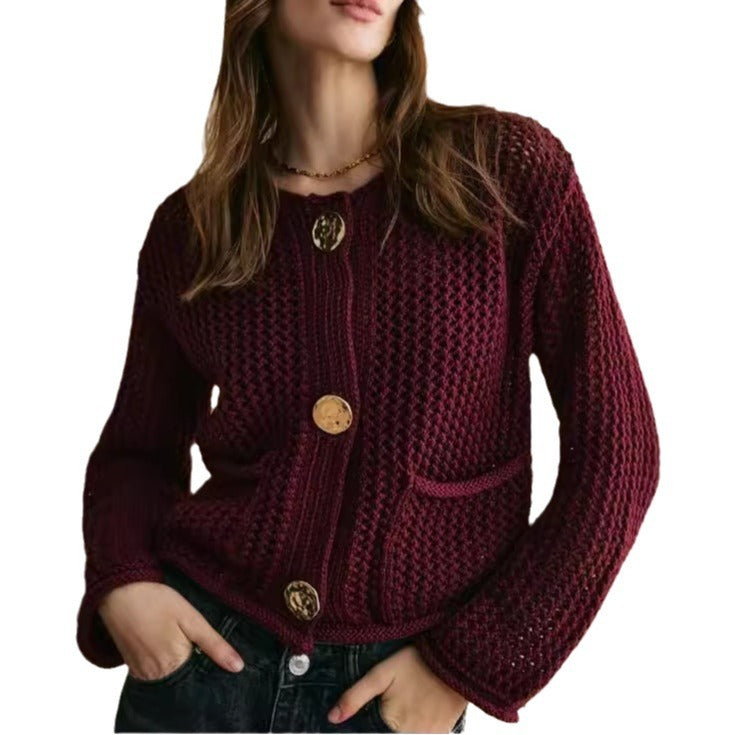 Cardigan élégant bordeaux