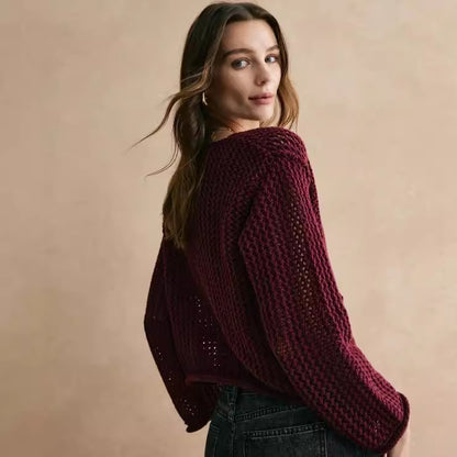 Cardigan élégant bordeaux