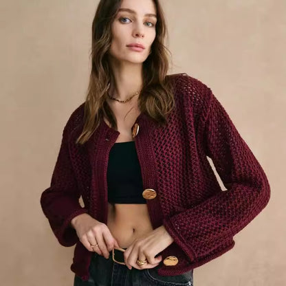 Cardigan élégant bordeaux